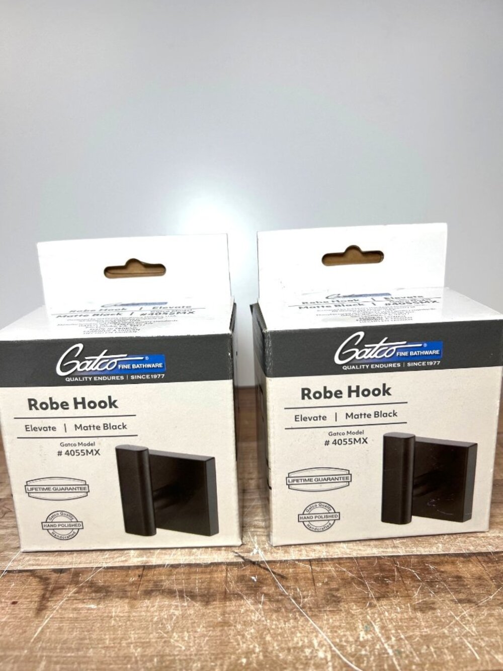 2 Gatco Matte Black Robe Hook Model 4055MX - Durable Wall-Mounted Hook